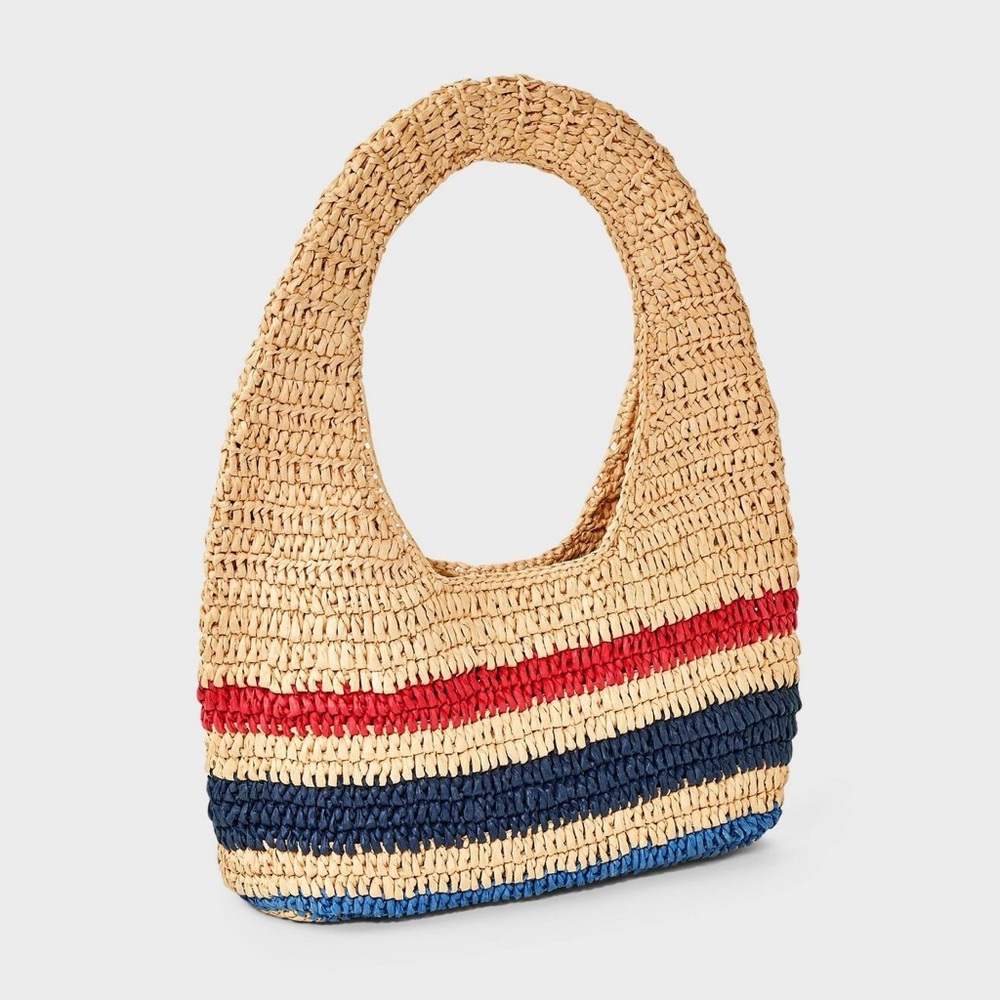 NWT Universal Thread Multicolor Straw Tote Bag - Picture 3 of 5